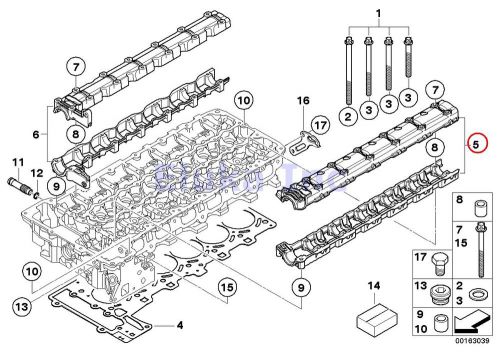 Bmw genuine cylinder head camshaft bearing ledge - intake e60n e61n e71 e82 e88