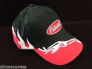 New licensed peterbilt truck adjustable black red flame baseball cap trucker hat