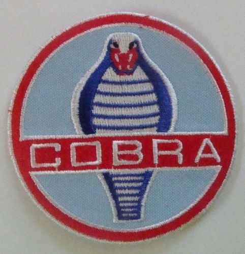 New ford cobra embroidered patch w/ light blue canvas background 3&#034;