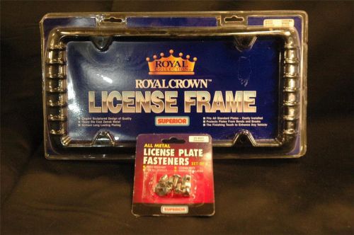 New - royal crown license frame w/fasteners