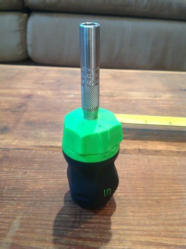 New snap on black / green stubby magnetic ratchet screwdriver 4 1/2 sgdmrc1
