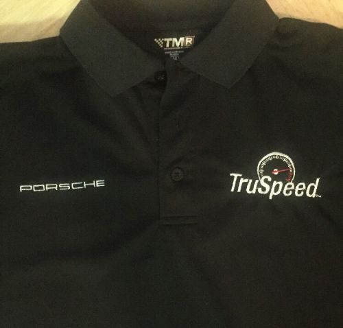 Porsche truspeed men&#039;s medium m polo sport golf shirt black tmr