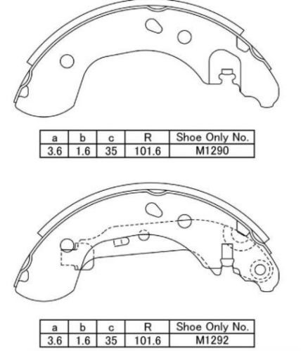 Fits 12-14 nissan versa 1.6l  brake shue set made in japan