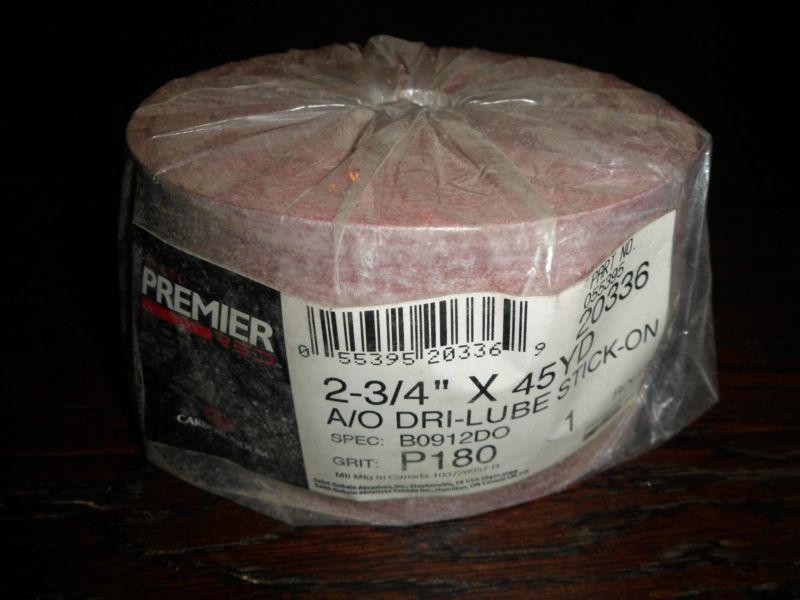 Premier red: a/o dri-lube stick-on (2 3/4" x 45yd) p180 sandpaper, carborundum