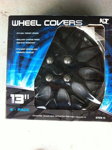 13" black n chrome hubcaps