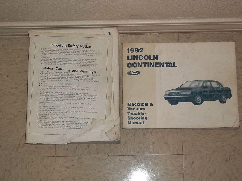 1992 lincoln continental factory issue service manuals
