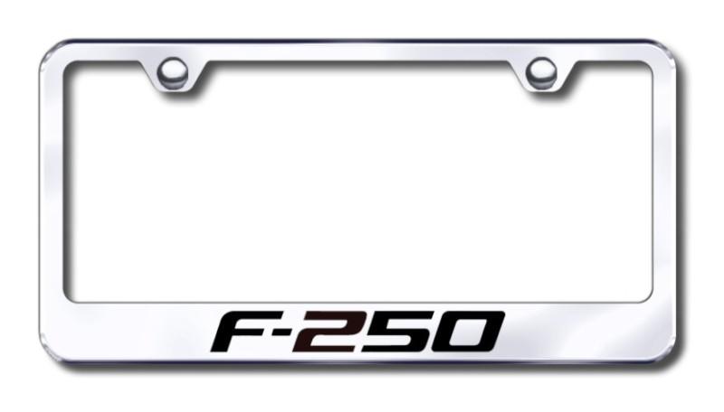 Ford f-250  engraved chrome license plate frame -metal made in usa genuine