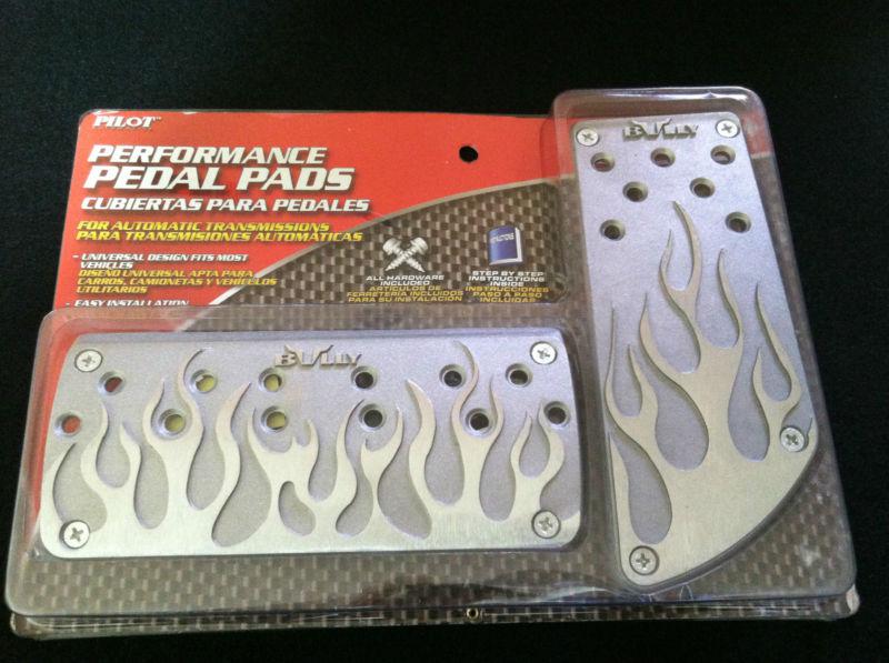 Toyota, scion racing flaming flames gas/brake cover foot pedals pads a/t