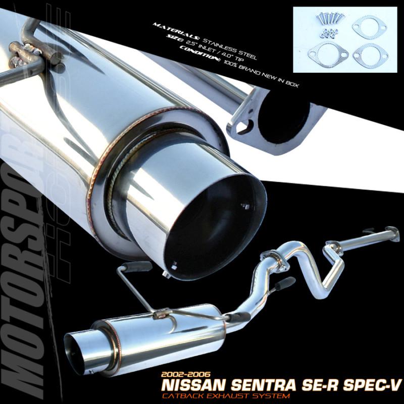 02-06 nissan sentra se-r spec-v stainless steel ss catback muffler exhaust set