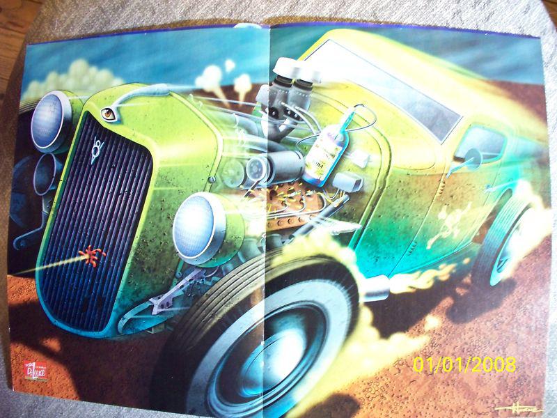 1930's ford ratrod illustrated in a 11x16 in big deluxe mini poster! *gift idea!