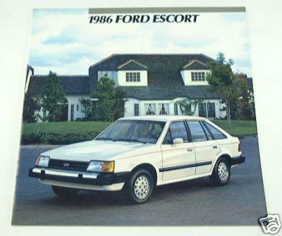 1986 86 ford escort brochure 2dr 4dr pony l lx gt