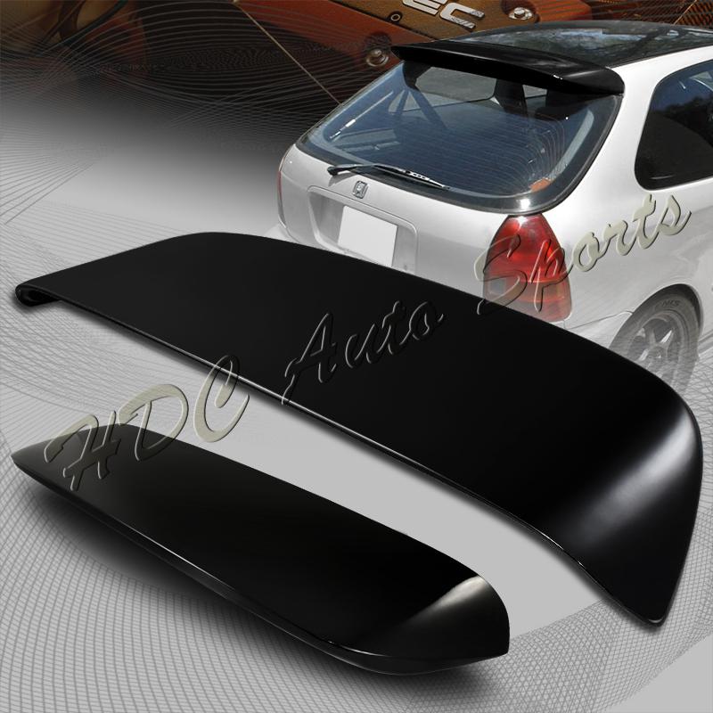 1996-2000 honda civic hatchback black fiberglass spoon style rear spoiler wing