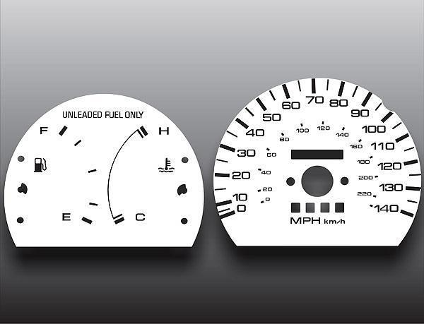 1990-1994 mazda protege instrument cluster white face gauges