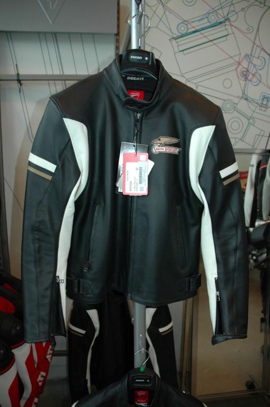Dainese ducati g. eagle pelle leather jacket, black & white, men's euro size 50