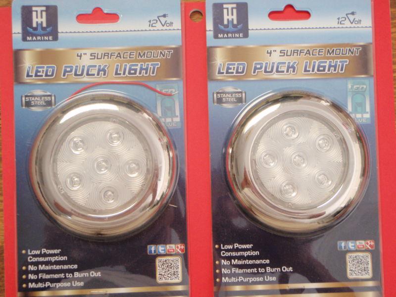 Led courtesy light 4 inch blue th led51832dp stainless bezel 2 pac sale boat 