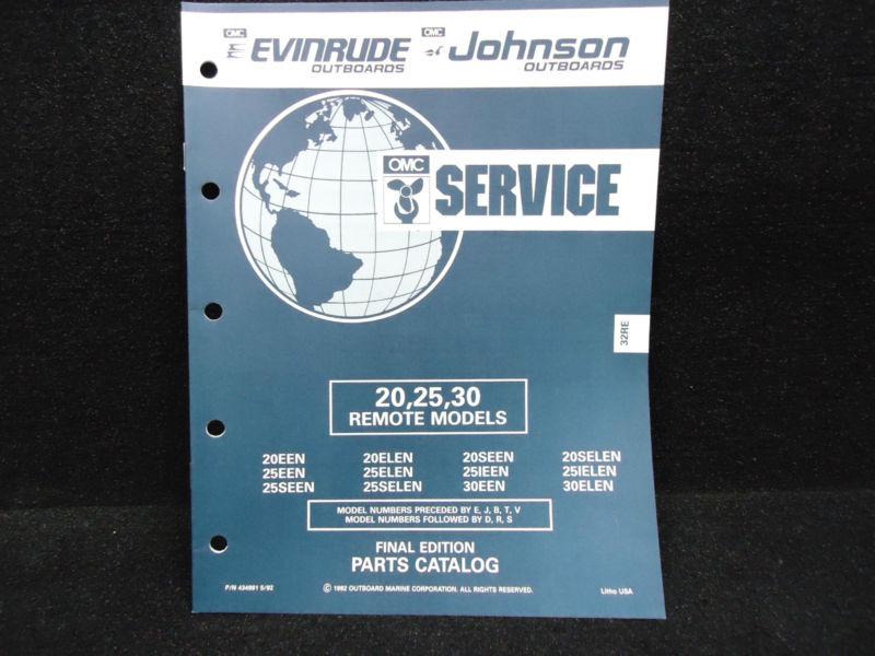 1992 omc,johnson/evinrude parts catalog# 0434981/434981 20·25·30 remote models