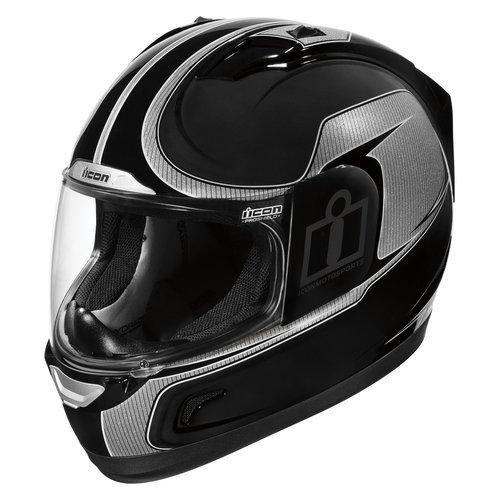 Icon alliance black reflective street motorcycle helmet black adult s sm small