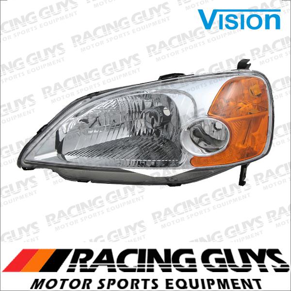 Lt head light clear lense driver assembly 01-03 honda civic