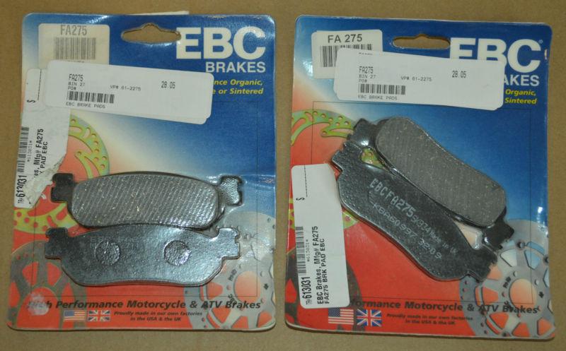 Ebc brake pads fa275 -  2 sets  yamaha  01-13 tw200   01-07 xt225 front  new