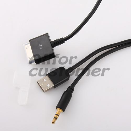 For BMW E60 E61 E93 E71 E88 MINI Cooper iPod iPhone 4 4S USB/AUX Y-Cable Adapter, US $7.99, image 3