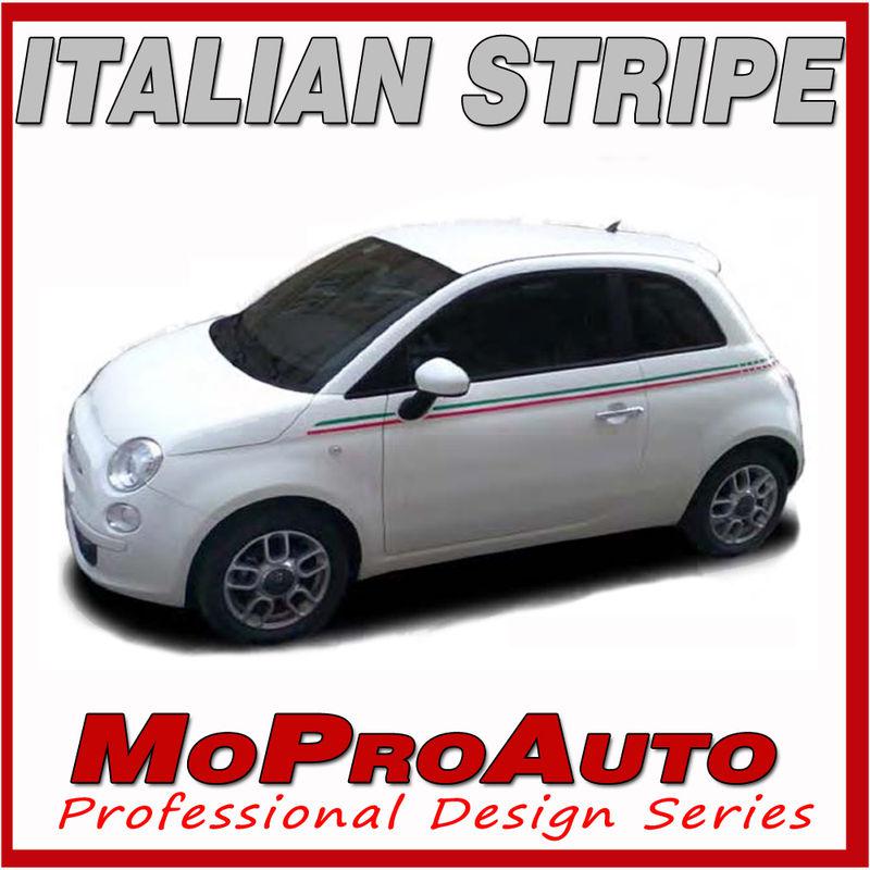 2014 / side vinyl stripes / fiat 500 se italian red green 3m decals graphics g14