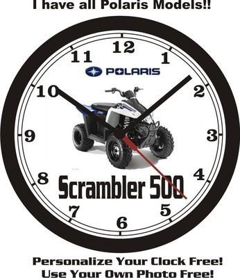 2012 polaris scrambler 500 atv wall clock-new!