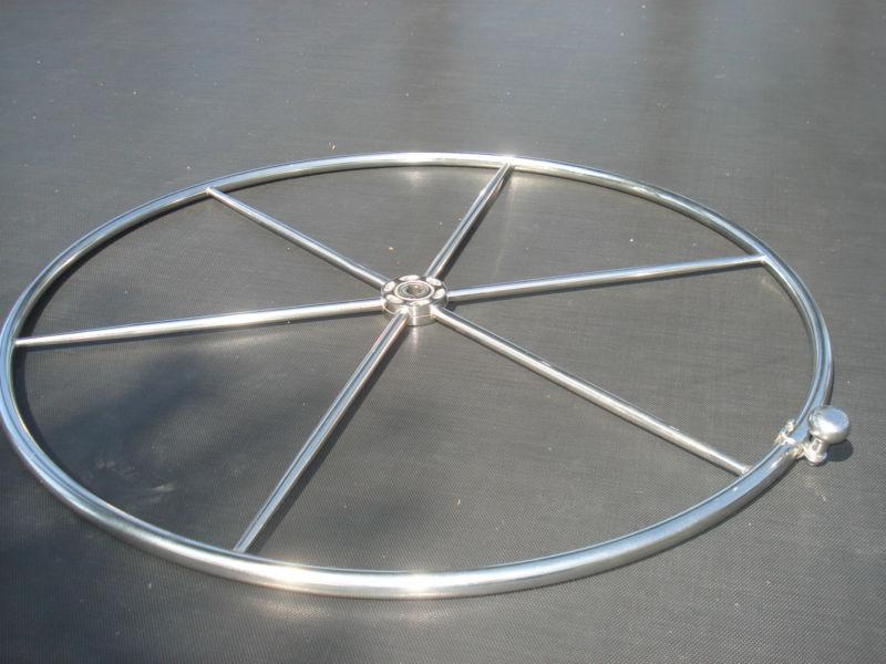 36" stainless steel steering wheel helm 6 spokes with s.s.  cheater knob