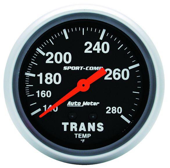 Auto meter 3451 sport comp 2 5/8" mechanical transmission temp. gauge 140-280˚f