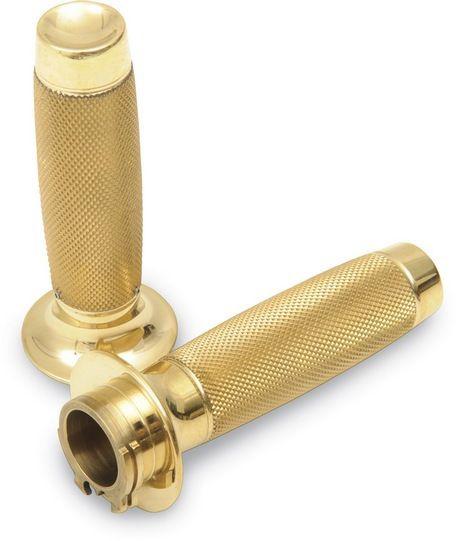 Alloy art moto grips with knurls brass 1 in bars for harley