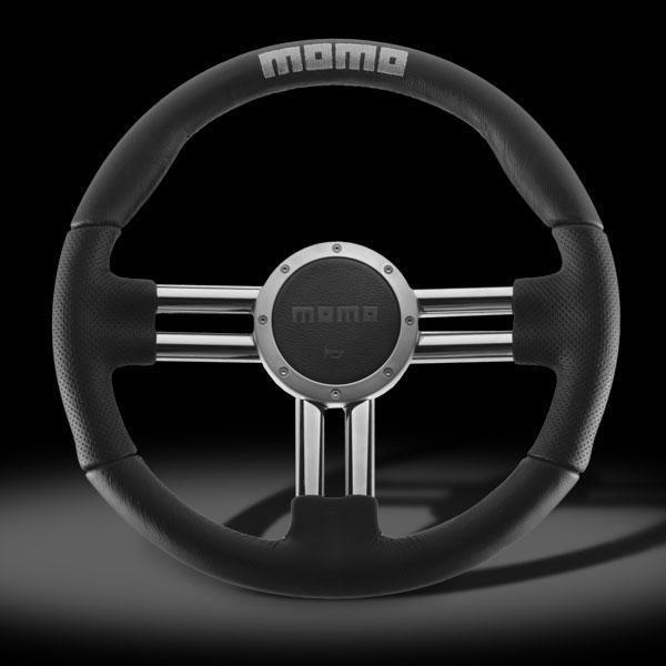 Momo v6 steering wheel black leather in 350mm v635bk6c