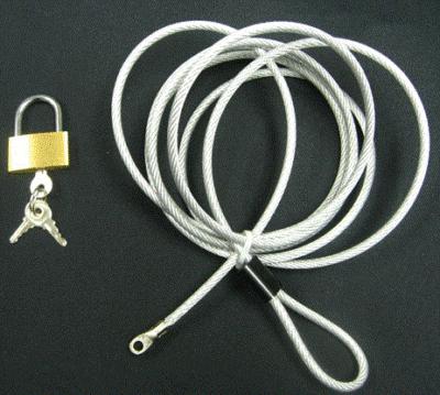 Car cover security cable and lock 