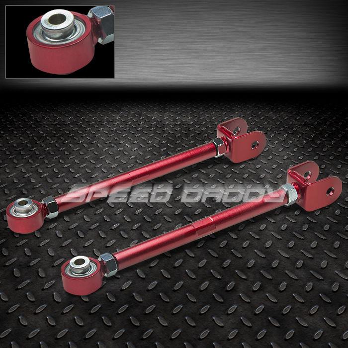 Adjustable rear lower toe control arm kit 89-98 nissan 240sx s13 s14 silvia red