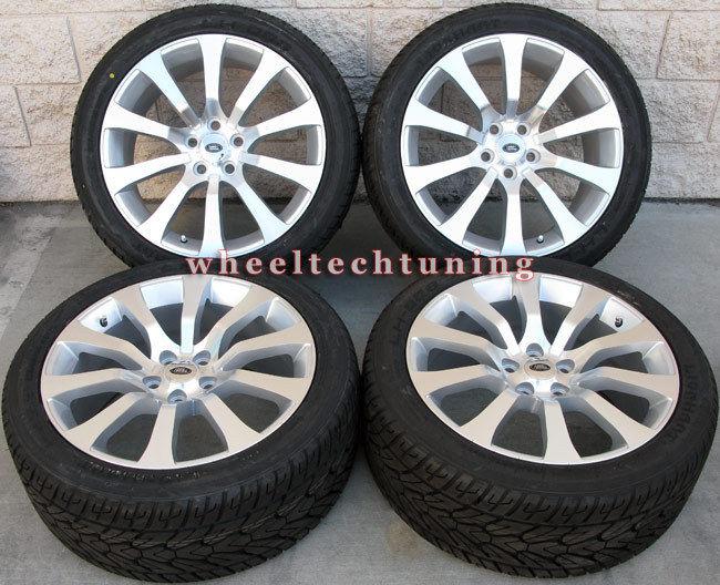 20" range rover 10-spoke wheel and tire package - silver with machine face