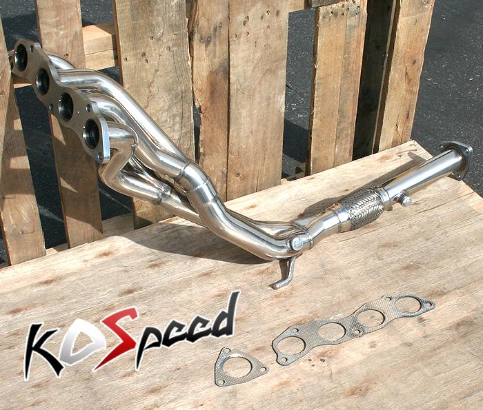 Stainless tri-y exhaust header+downpipe 1pc civic si 2.0 4cyl k20z3 fg2 fd4 fd3