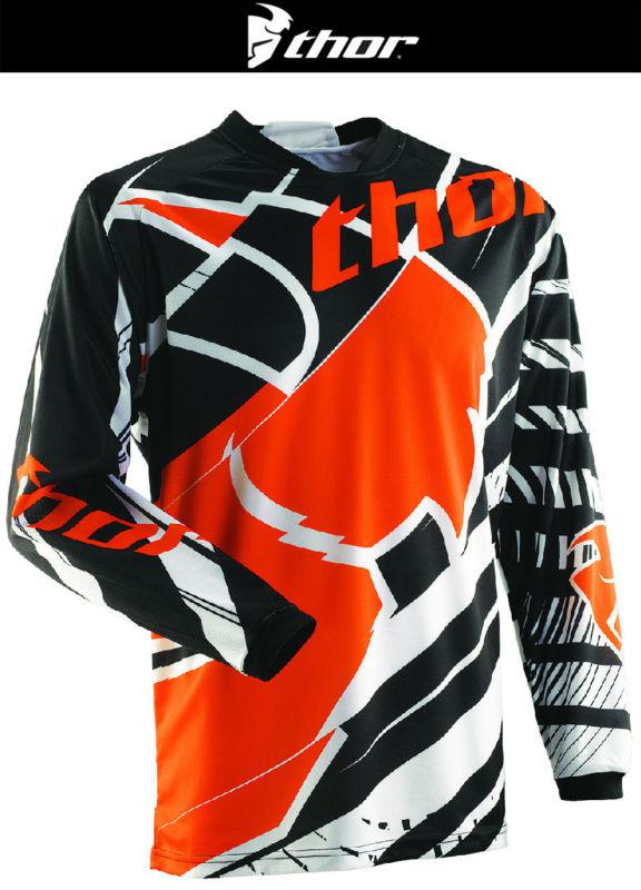 Thor phase mask orange black white dirt bike jersey motocross mx atv 2014