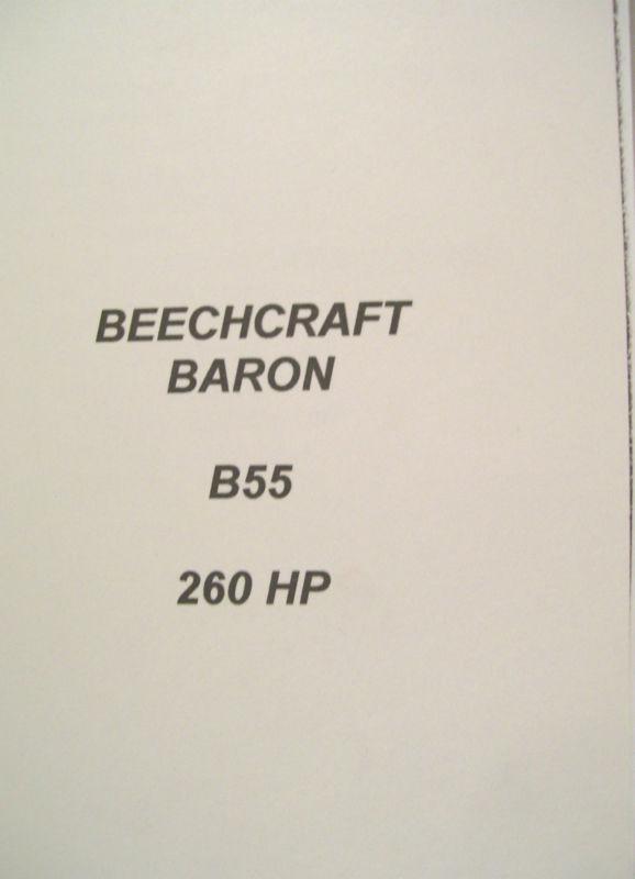 Be55-260 baron:  pilot checklist.  new reprduction