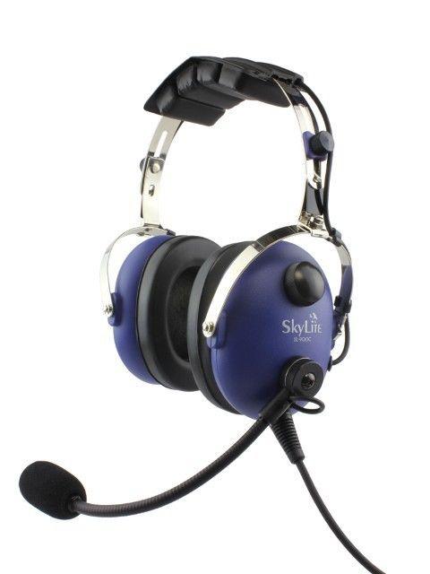 Skylite children youth mp3 ga aviation pilot headset sl-900mc ~ blue
