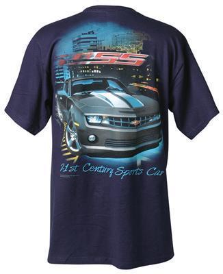 Rwm t-shirt cotton navy blue ss 21st century sports car logo men's large ea