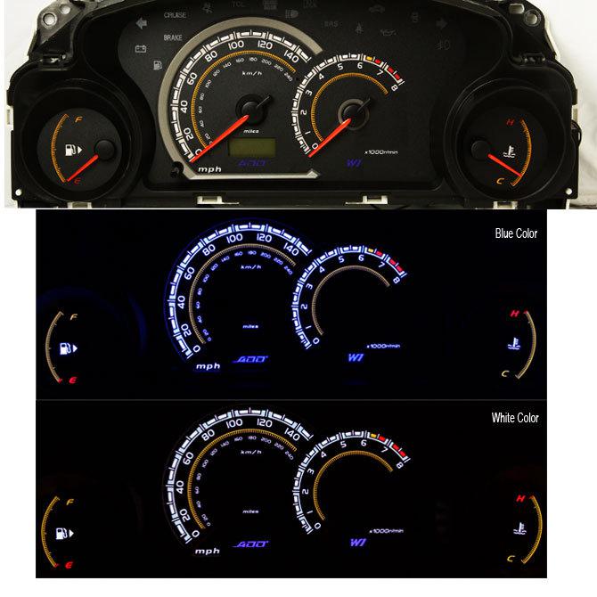 Add w1 gauge overlay for mitsubishi eclipse manual cluster gauge blue white