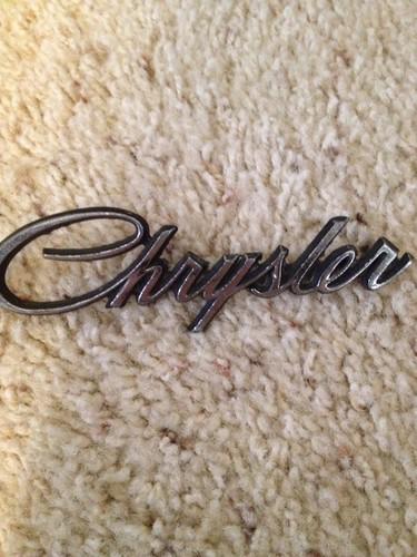 Vintage chrome chrysler script emblem nice shape