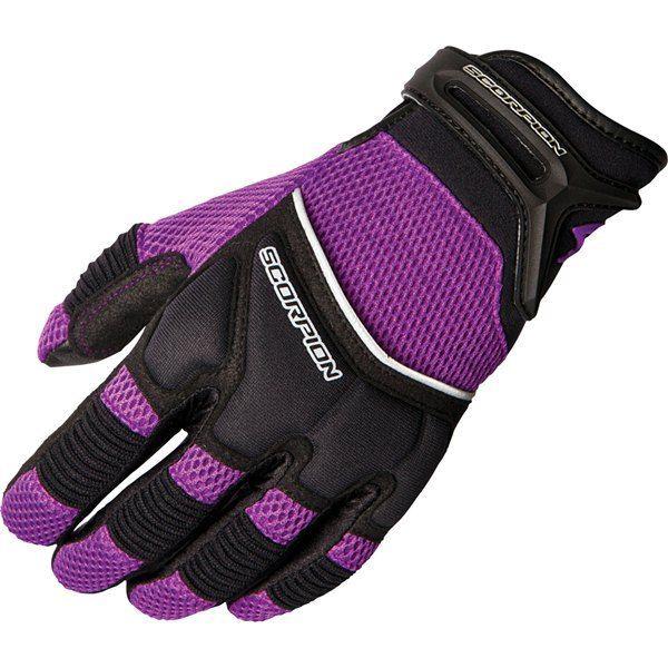 Purple l scorpion exo coolhand ii women's vented leather/textile glove