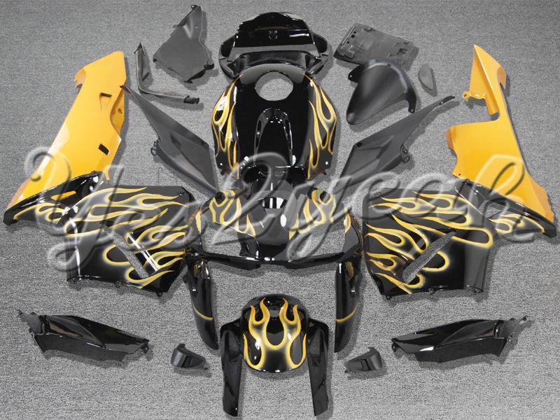 Injection molded fit 2005 2006 cbr600rr 05 06 flames black fairing zn732