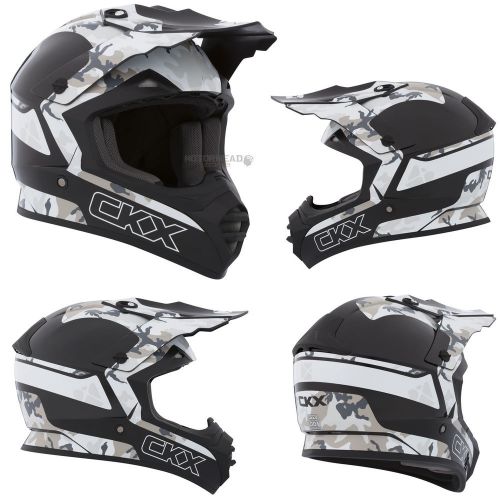 Mx helmet ckx tx-228 troop camo white/black xlarge off road dirt bike motocross