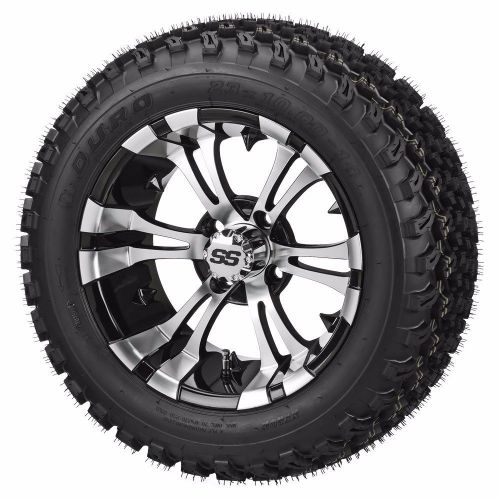 Club car precedent 6&#034; lift kit + 14x7 type 12 wheels + 23&#034; black trail tires