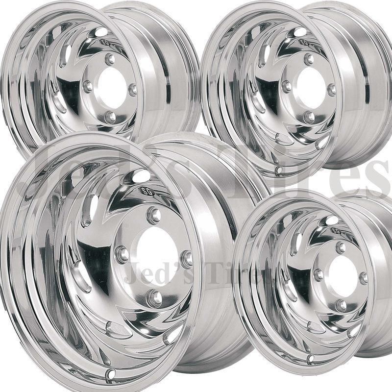 4) 12" polished aluminum rims wheels for 2004-2007 suzuki twin peaks with sra