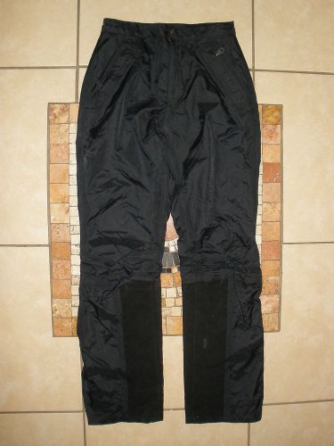 Womens harley davidson biker riding rain nylon mesh lined black pants size 6