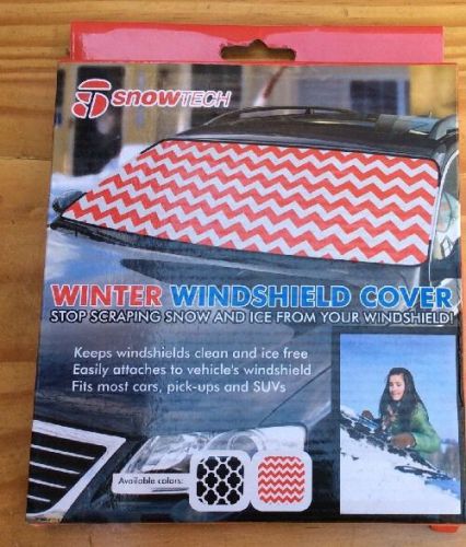 Fantastic handy winter windshield cover - awesome red/white geometric pattern