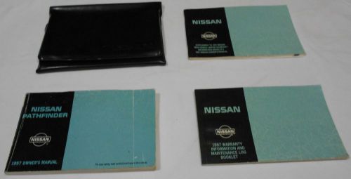 1997 nissan pathfinder owner manual 4/pc.set &amp; black nissan trifold factory case