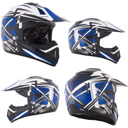 Mx helmet ckx tx-529 leak offroad scooter xsmall blue/black/white dirt bike