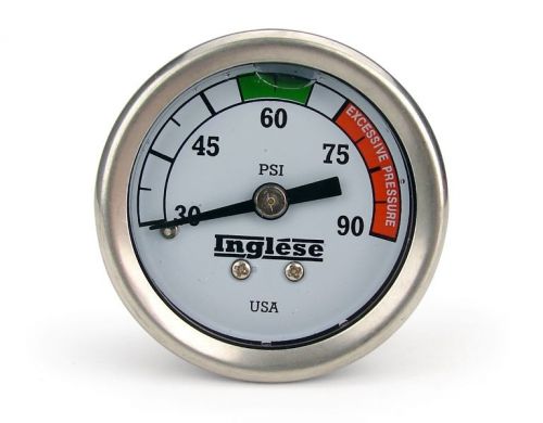 New inglese 30-90psi hot rod fuel pressure gauge with colored dial #ng4012